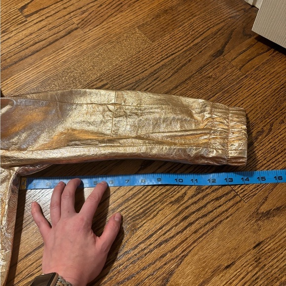 NEW Marc Jacobs‎ | Rose Gold Metallic Bomber Jacket Leather Sz 8 - Picture 12 of 12